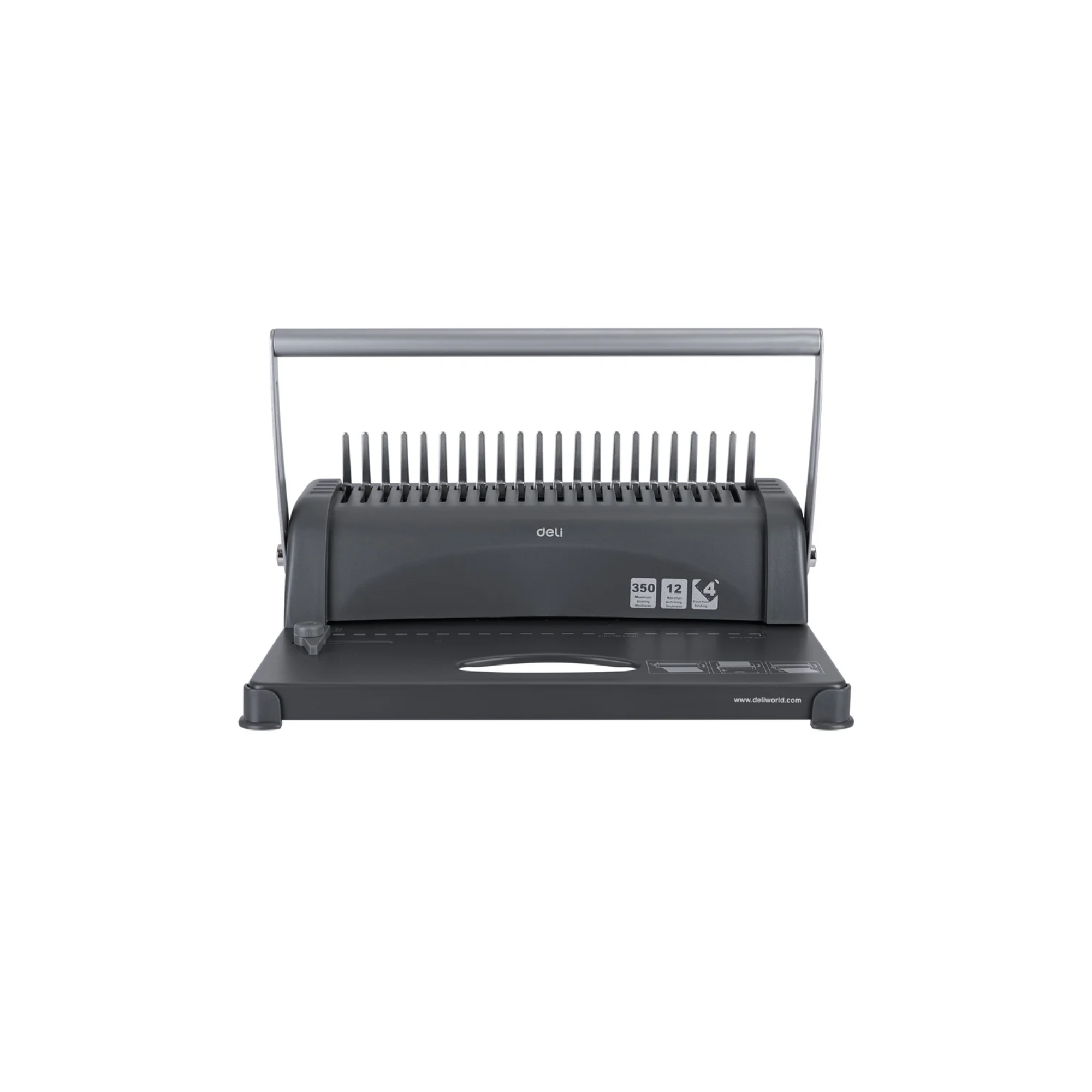  Deli 3871 Wire Binding Machine in use, binding documents with wire spines.