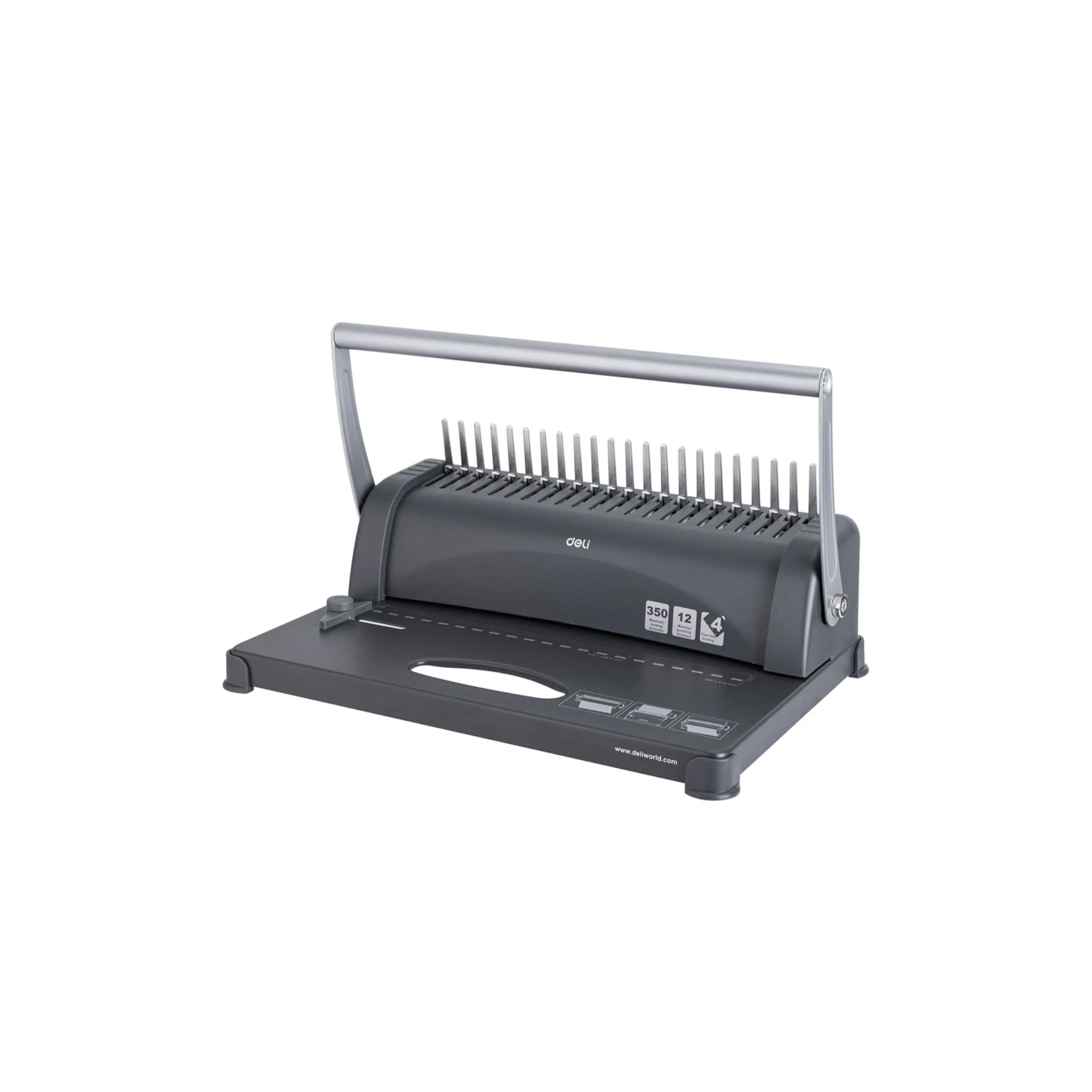 Front view of the Deli 3871 21-Hole Wire Binding Machine.