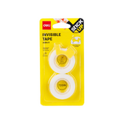 Deli invisible tape 12mm 2-roll blister pack for office use