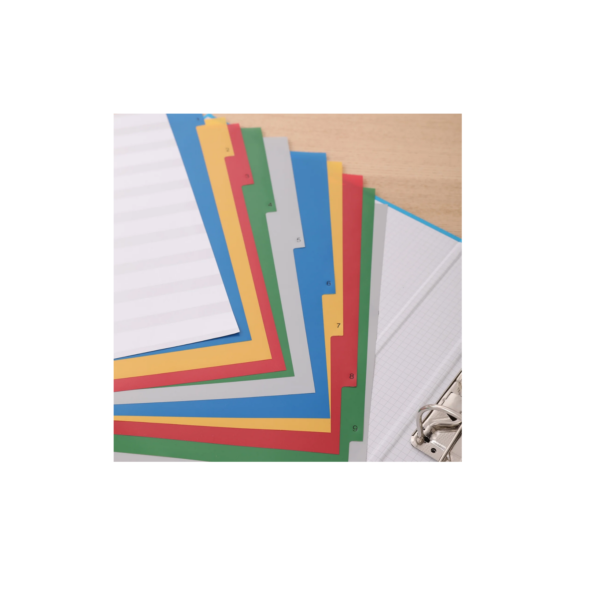 DELI A4 PP Plastic Divider with 1–10 Multicolor Tabs – File and Binder Index Organizer in Qatar