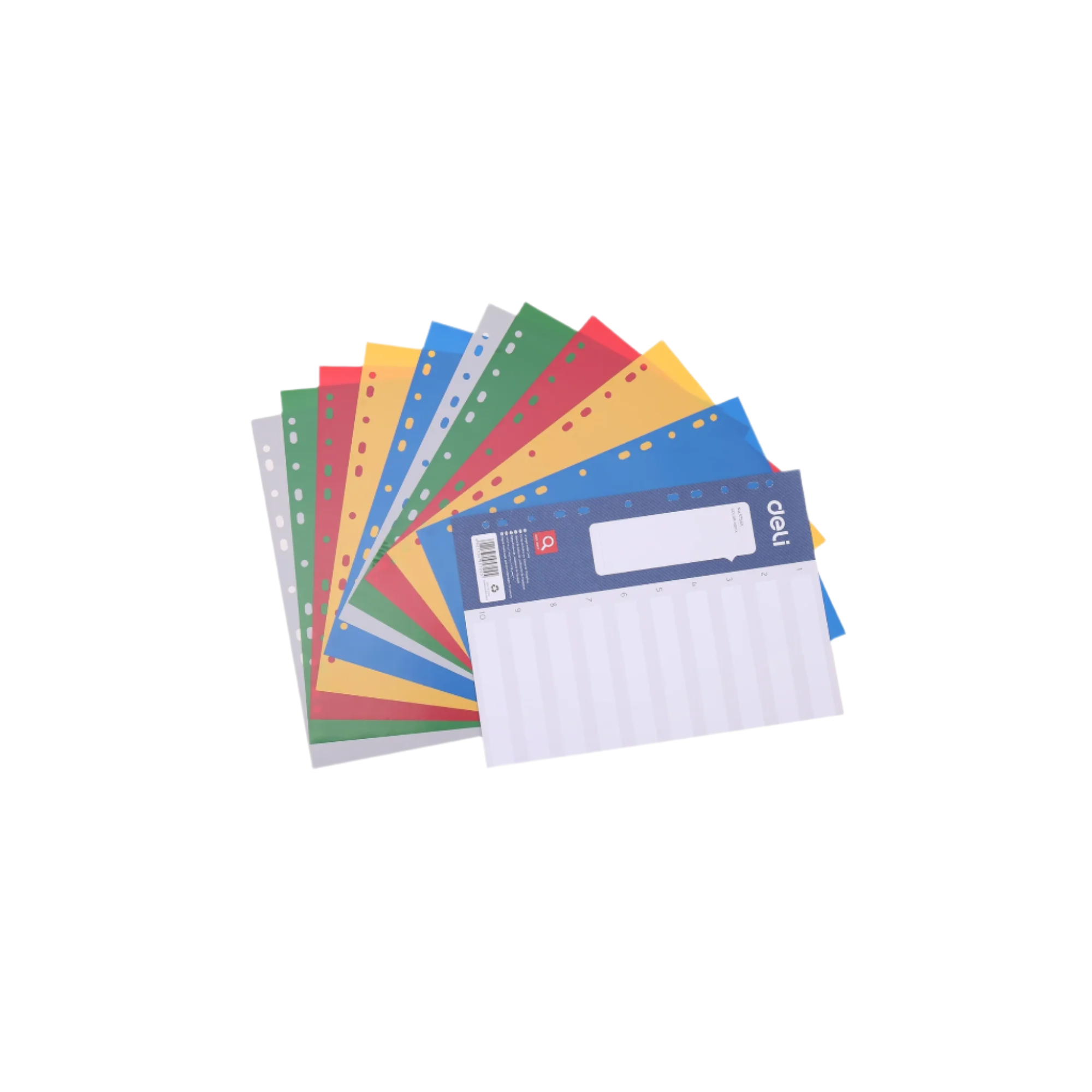 DELI A4 PP Plastic Divider with 1–10 Numbered Tabs – Multicolor Index Organizer for Files in Qatar