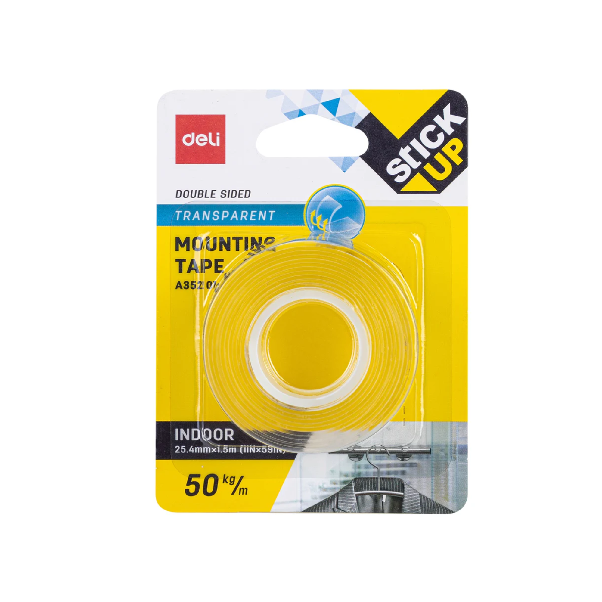 Deli transparent mounting tape 1.5m strong hold in Qatar