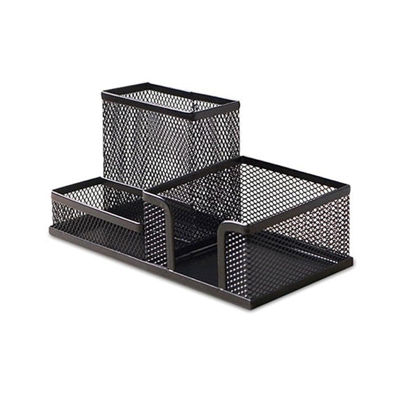Metal Mesh Desktop Organizer – Black