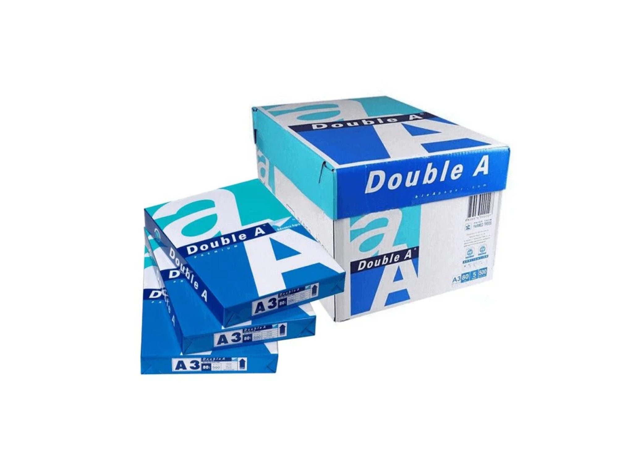 Double A Premium A3 Photocopy Paper – 80gsm, 5 Reams per Box – High-Quality Office Paper for Copying and Printing – Best Price in Qatar