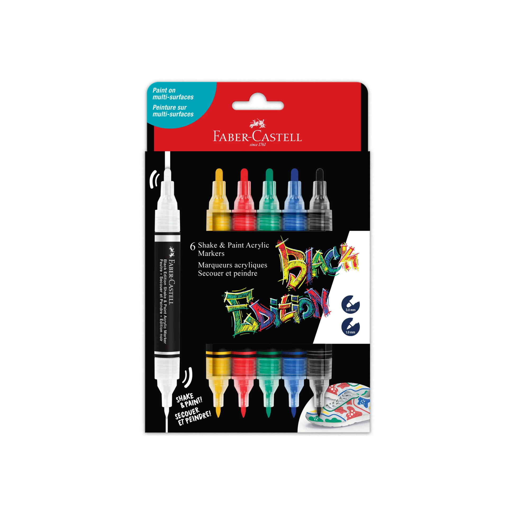 Faber-Castell Black Edition acrylic markers set of 6 classic colours