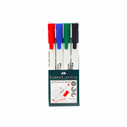 Faber-Castell Whiteboard Marker 156072 pack of 4 with slim bullet tip – multicolor low-odor refillable markers for office, school, and home in Qatar