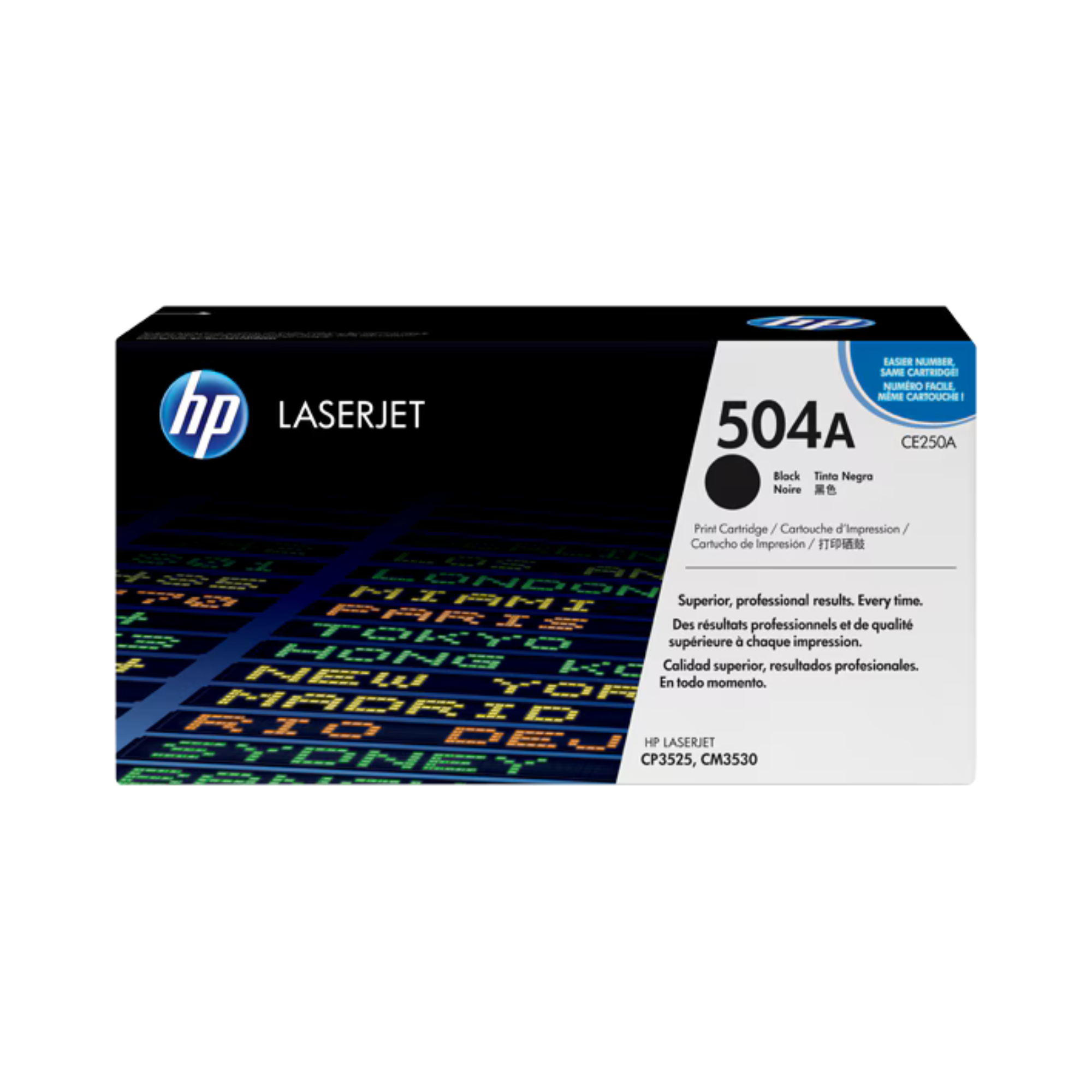 HP 504A Black Toner Cartridge CE250A – Original for HP CP3525 in Qatar