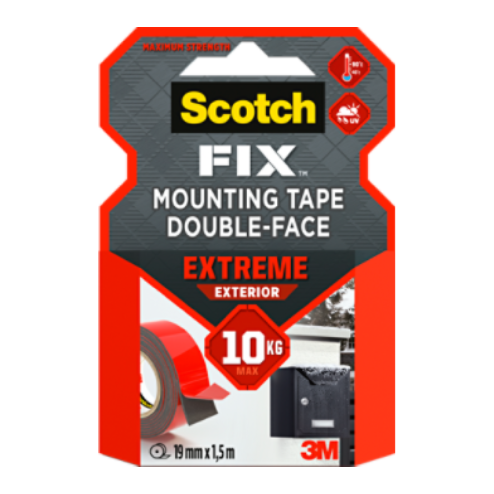 Heavy-duty double-sided adhesive tape 19mm for walls and signs