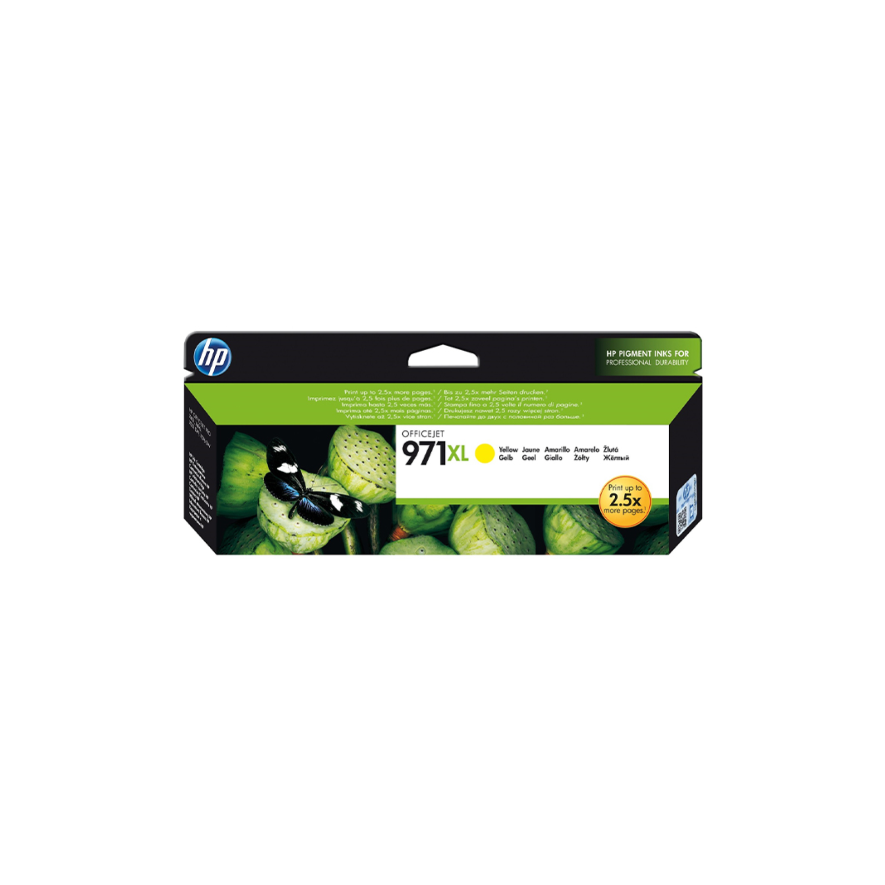 High yield HP 971XL ink packaging for professional printing

