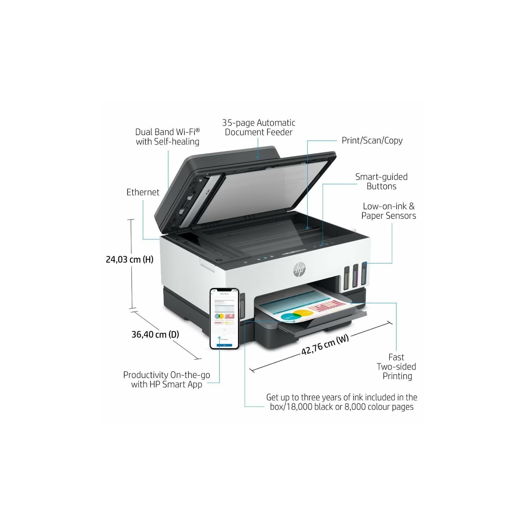 Wireless HP Smart Tank 750 printer for home and office use in Qatar

