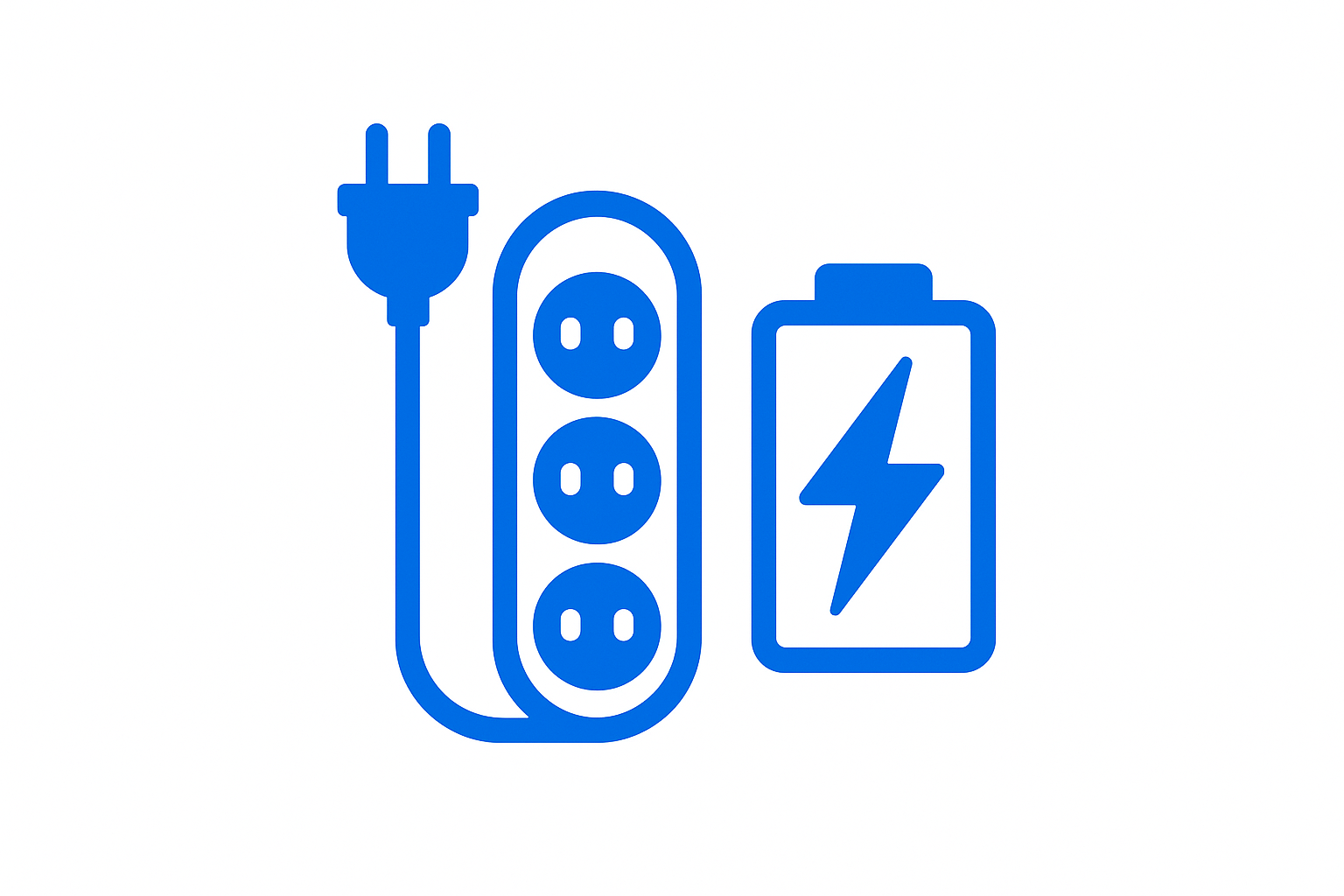 I NEED A CATOGORY ICON FOR MY COLLECTION IN WHITE BAC K GROUND AND BLUE ICON ( rgb code 1280c0 ) COLOR FOR ELECTRIC ITEMS LIKE EXTENTION CORD AND BATTERIES