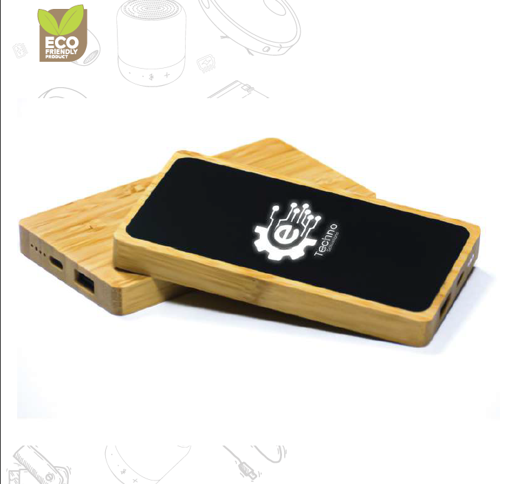 Eveure -11441 | Bamboo Powerbank Lightup Logo