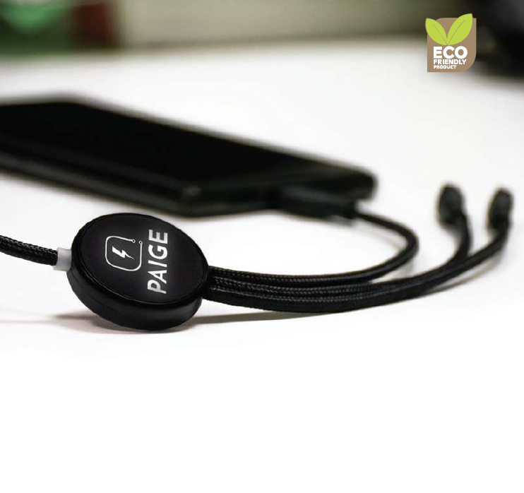 Verdix -11493 | RPET Charging cable with Lightup Logo