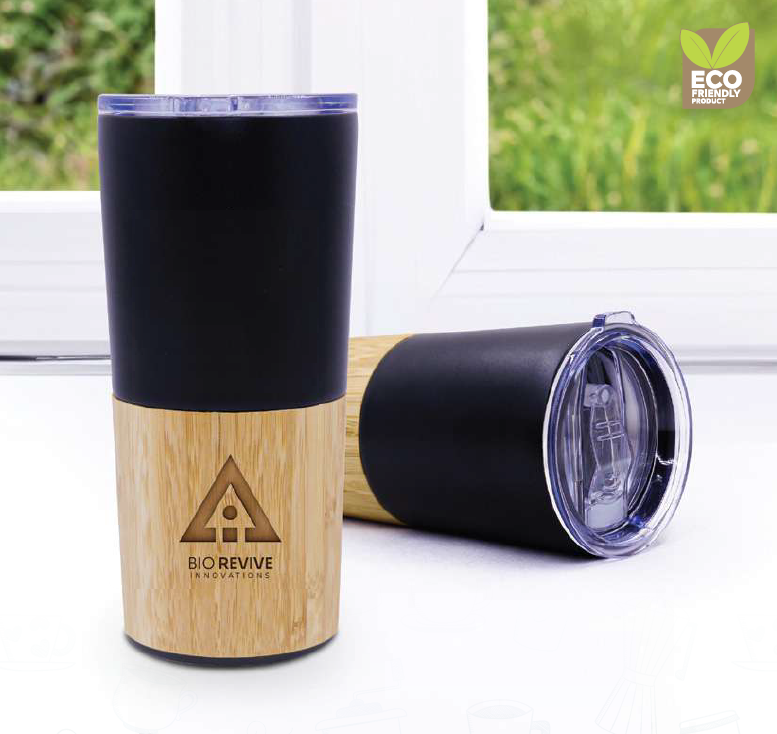 Pyrona-11415 | Stainless Steel & Bamboo Tumbler