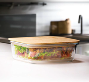 Fluxa -11417 | Glass Lunchbox With Bamboo lid