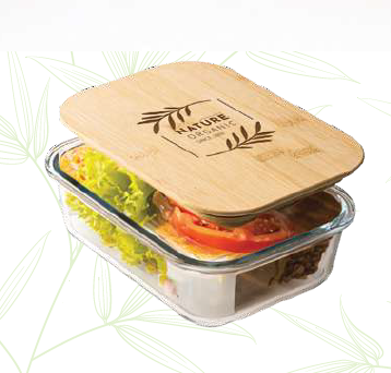 Fluxa -11417 | Glass Lunchbox With Bamboo lid