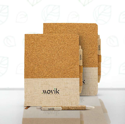 Volaris -11466 | Cork cover Notebook & Wheat straw Pen