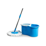 360 Degree Spin Mop Bucket System with Wringer & 2 Mop Heads, Blue (MB22)