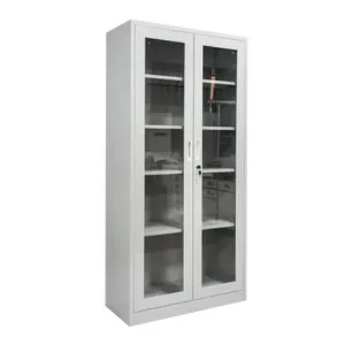 Steel File Cabinet with Full Glass Doors – H180×W90×D45 cm