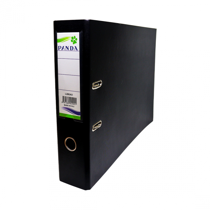 PANDA Box files PP Black With Plastic Labels Holder, Size A3