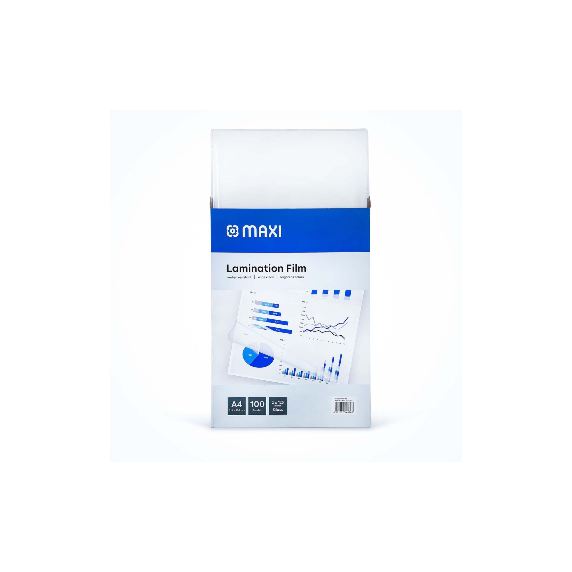 Glossy finish A4 laminating pouches 216x303mm for school and business