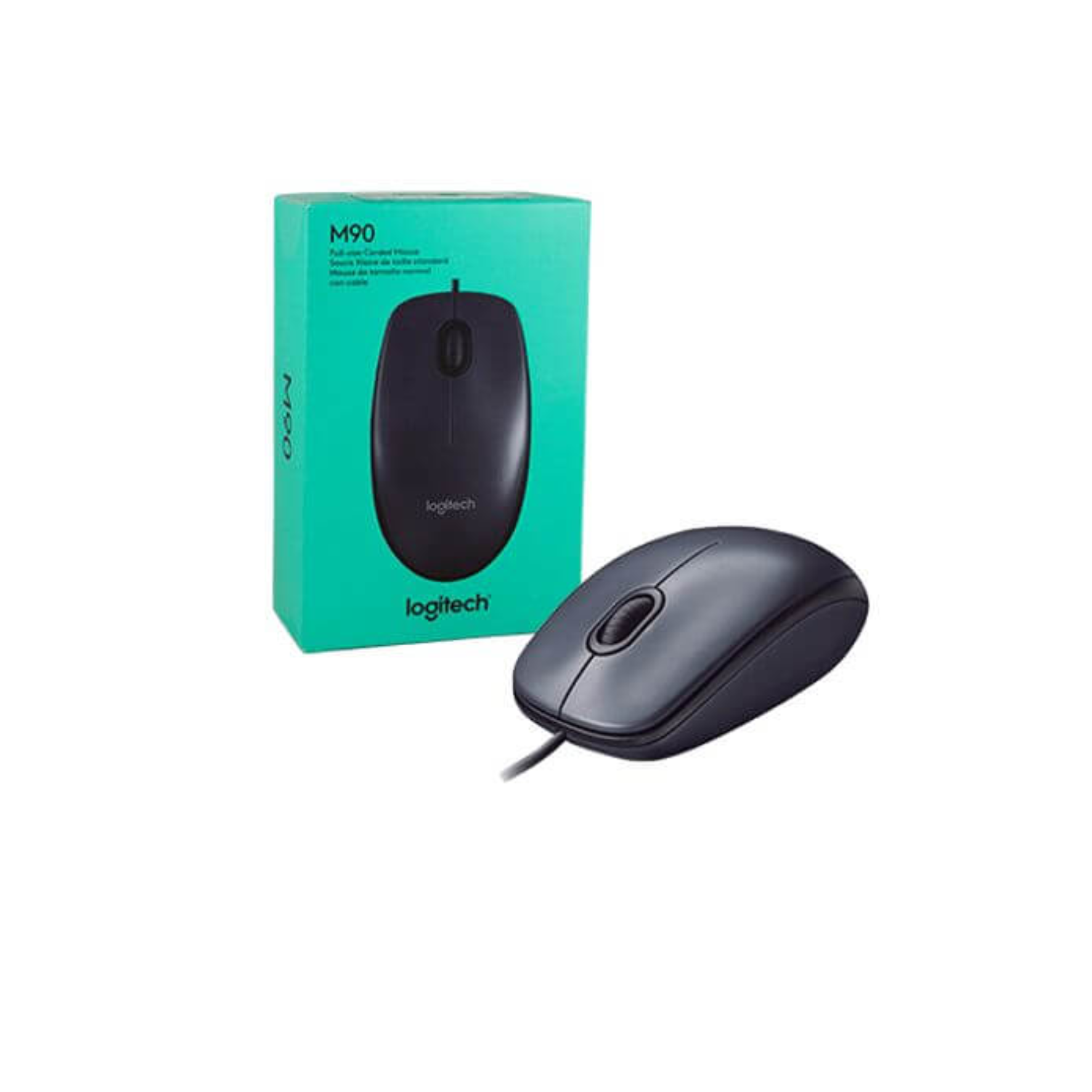 Logitech M90 wired USB optical mouse – best for office and school use in Qatar