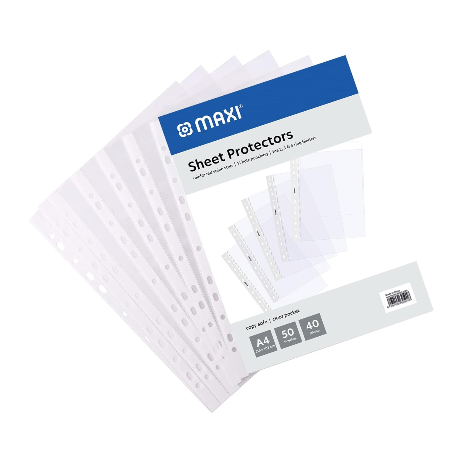 Durable A4 polypropylene sheet protector for office and school use