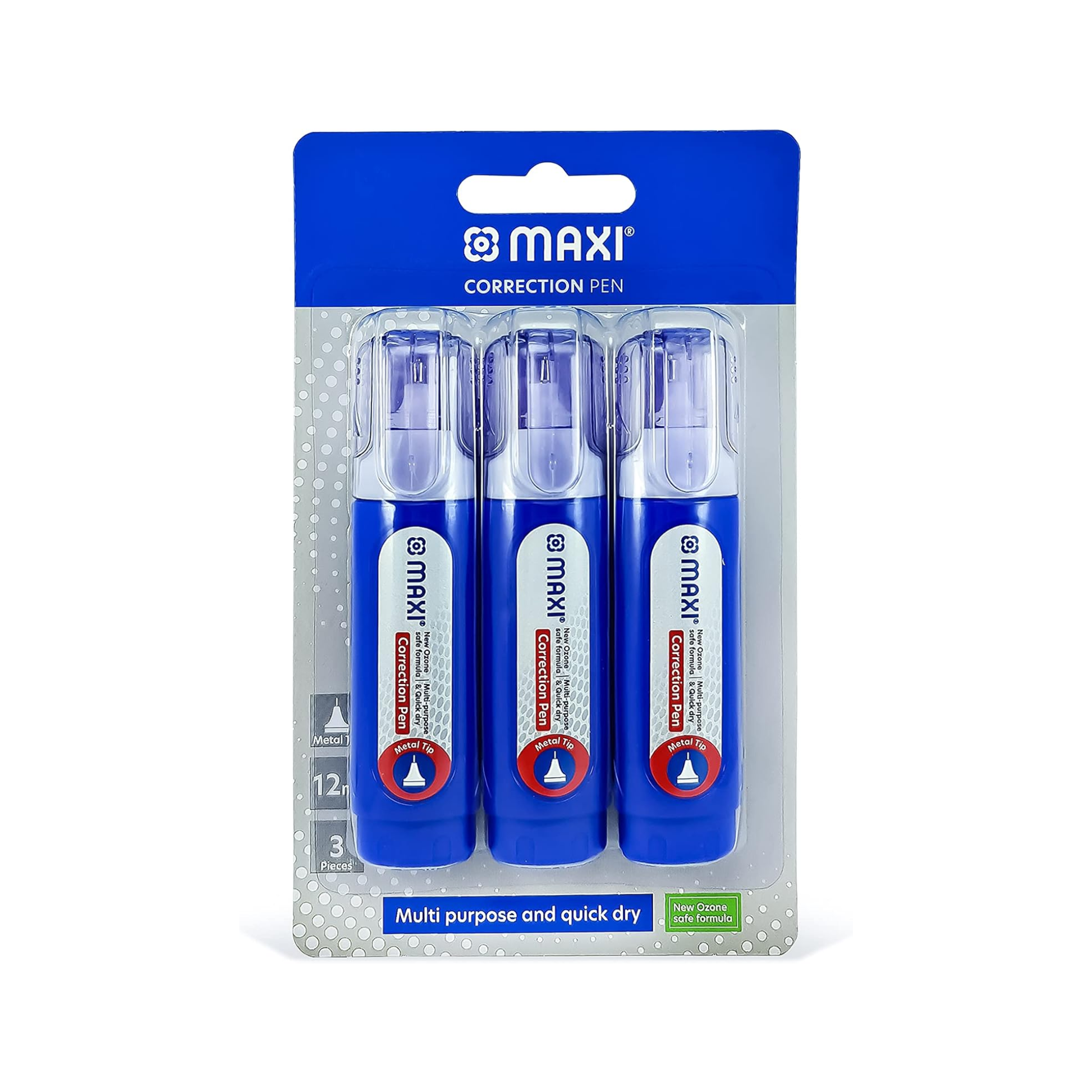 Maxi correction pen metal tip 12ml pack of 3 in Qatar