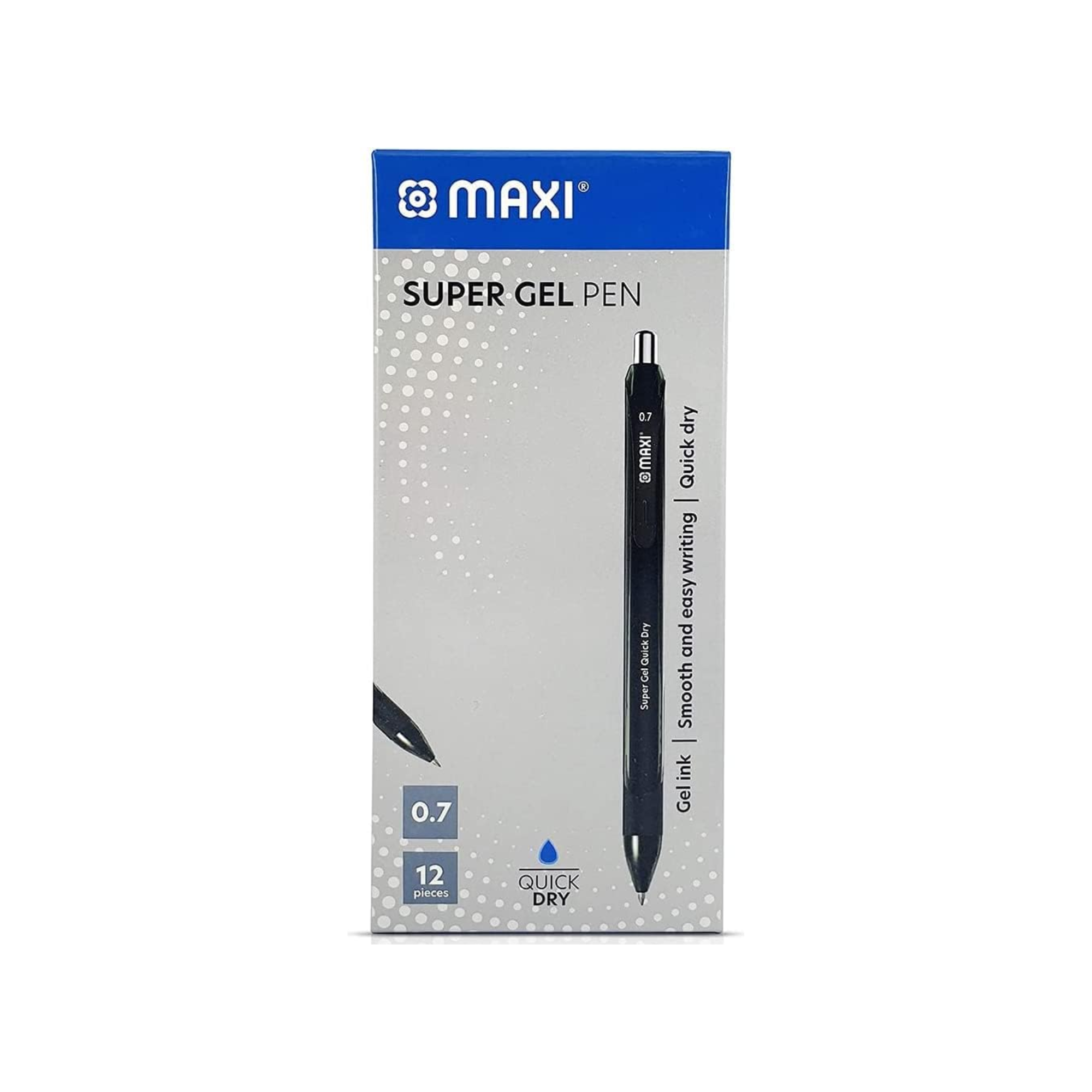 MAXI Gel Pen 0.7mm Black Box of 12 smooth writing pens