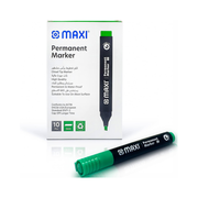 Maxi green permanent marker with chisel tip – box of 10 in Qatar