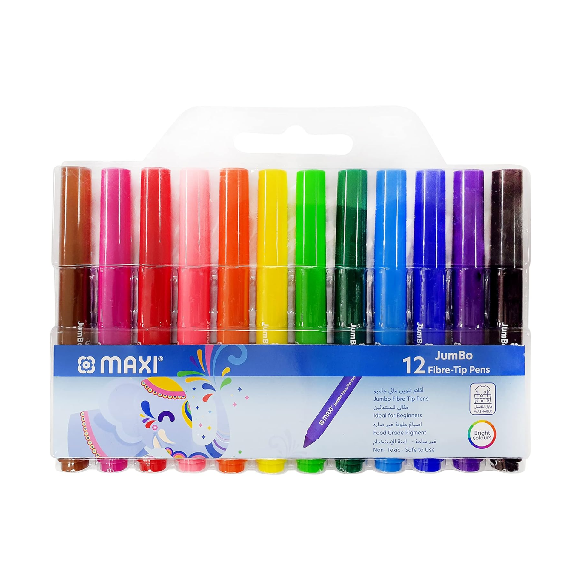 Maxi jumbo felt pen 12 color set for kids in Qatar