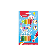 Maxi jumbo triangular colour pencils 12 colours for kids