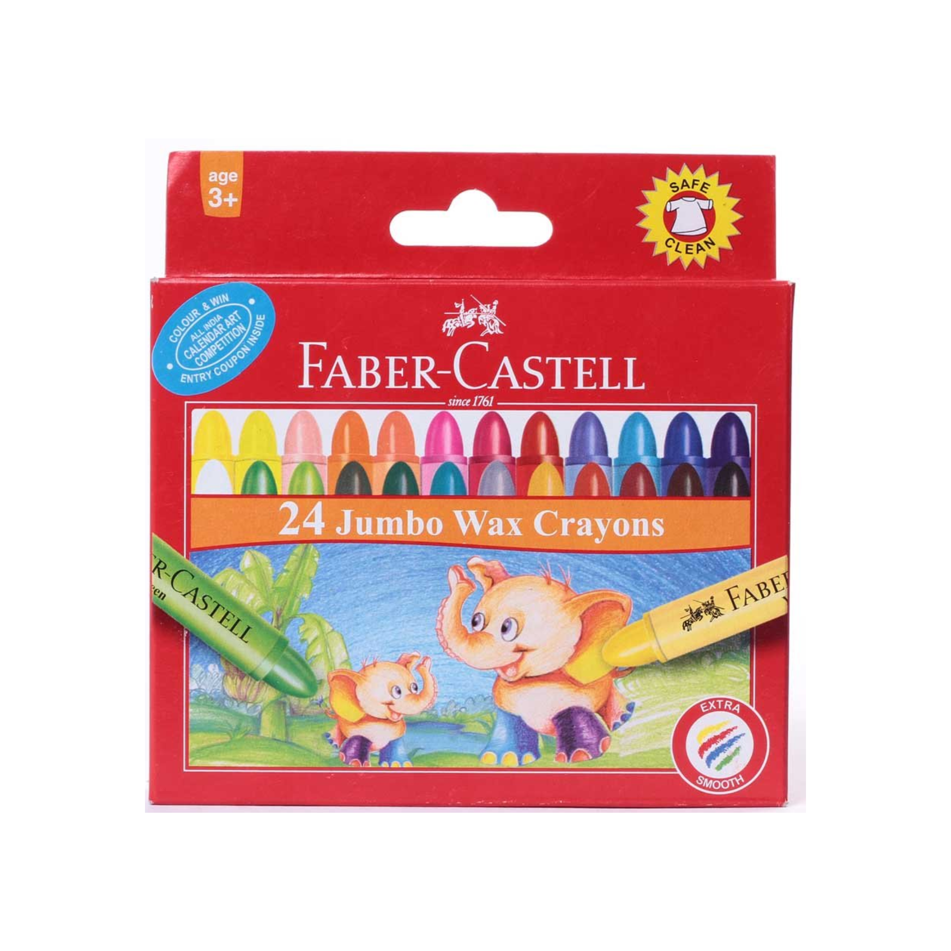 Maxi jumbo wax crayons 24 colors 90mm for kids in Qatar