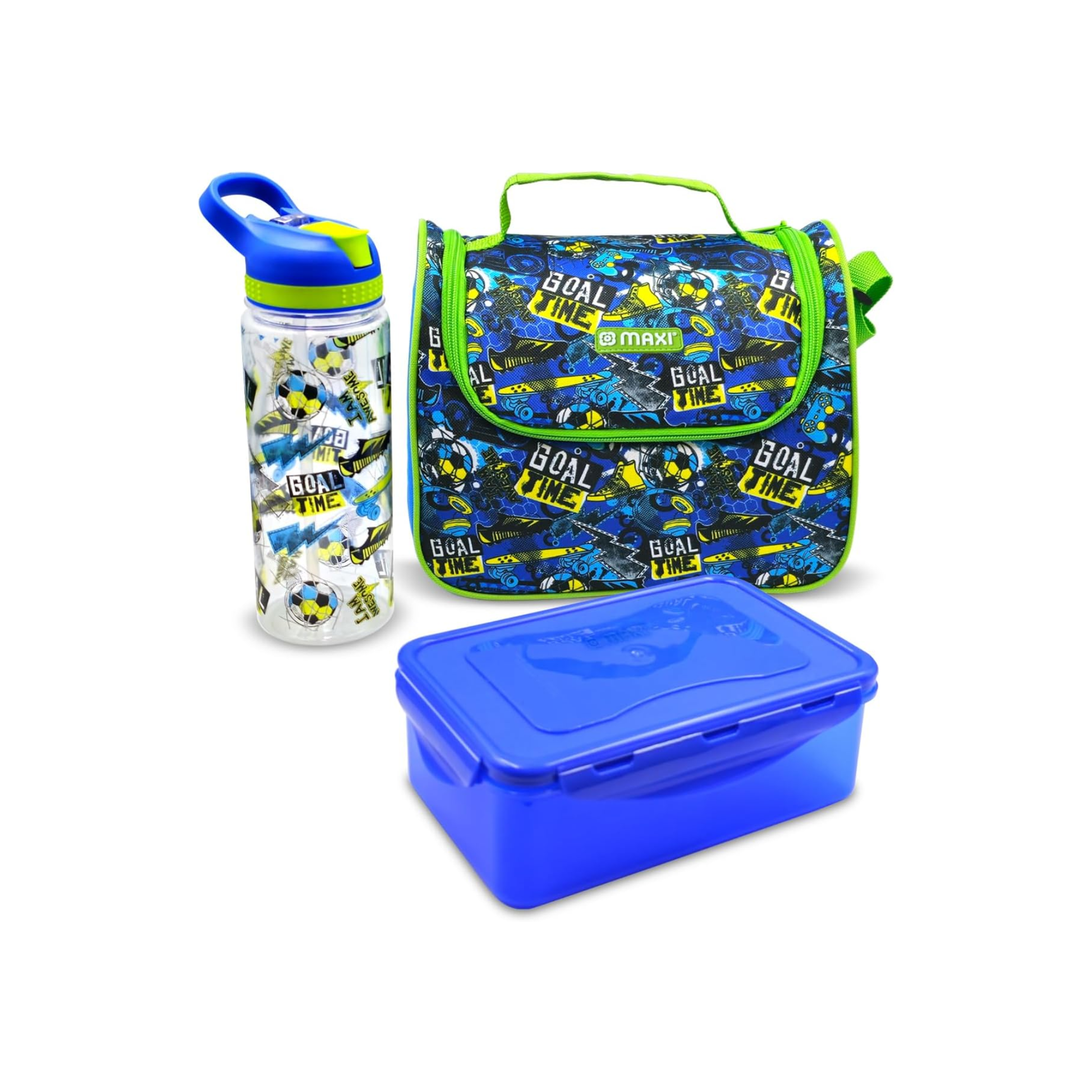 Maxi lunch bag set blue insulated reusable food bag