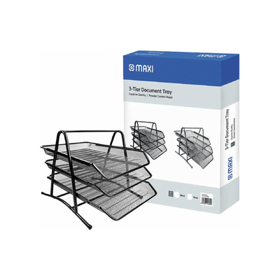 MAXI MESH 3 TIER DOCUMENT TRAY BLACK