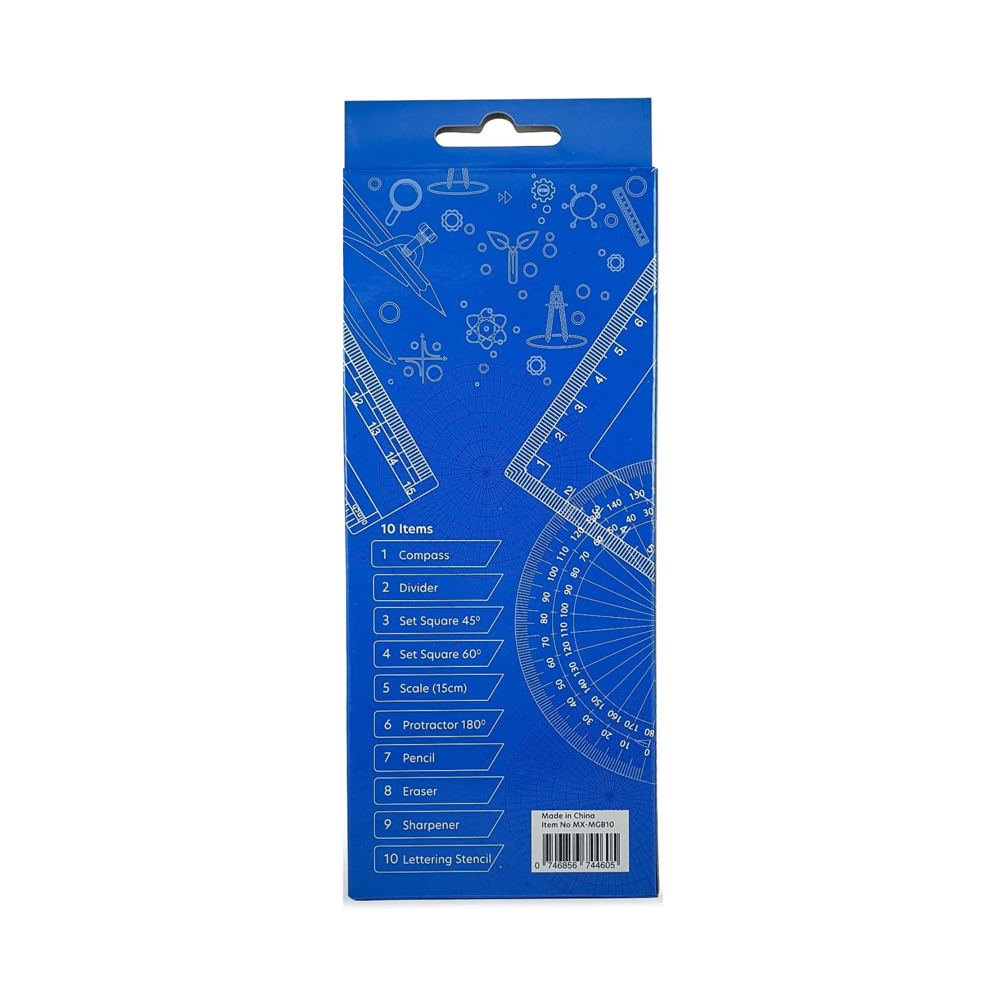 Maxi Metal Geometry Box 10PC Blue for Students in Qatar