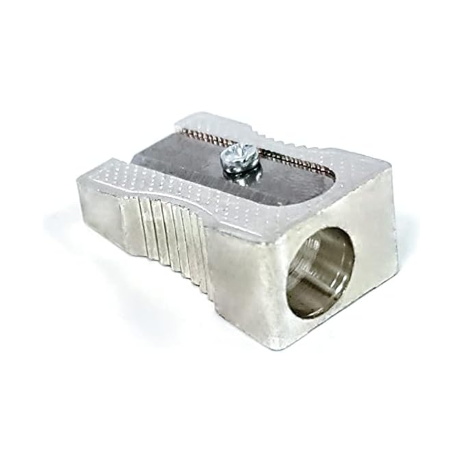Durable metal pencil sharpener single hole design