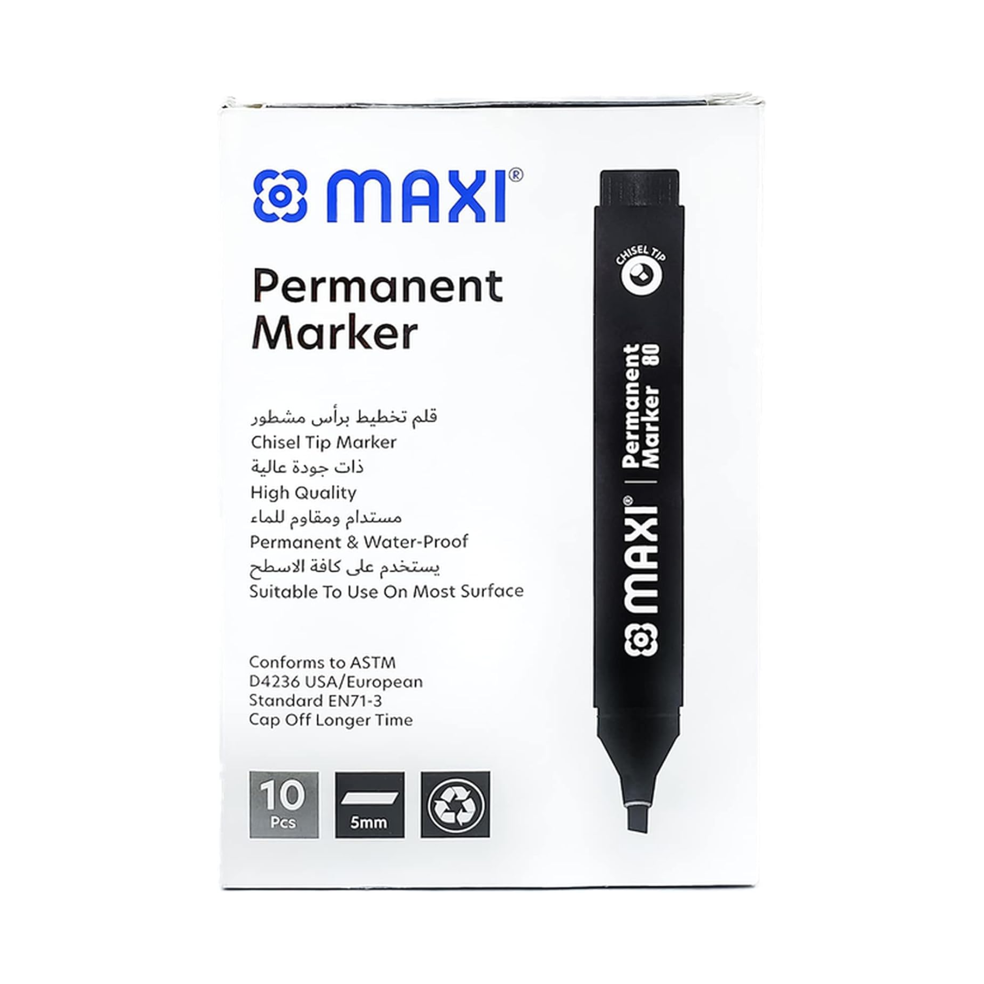 Permanent marker chisel tip black pack for office and school