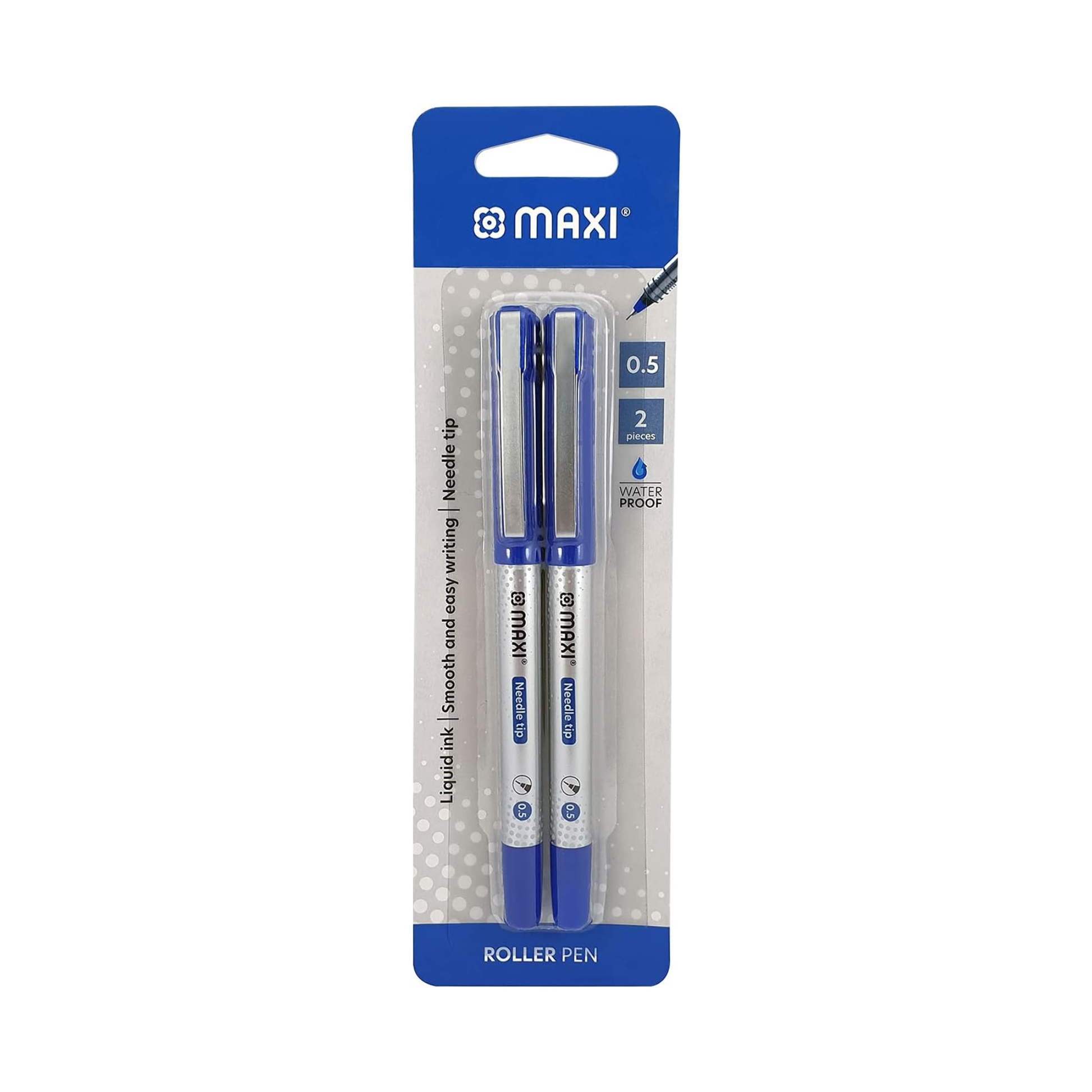 Maxi roller pen 0.5mm needle tip blister pack of 2 in Qatar