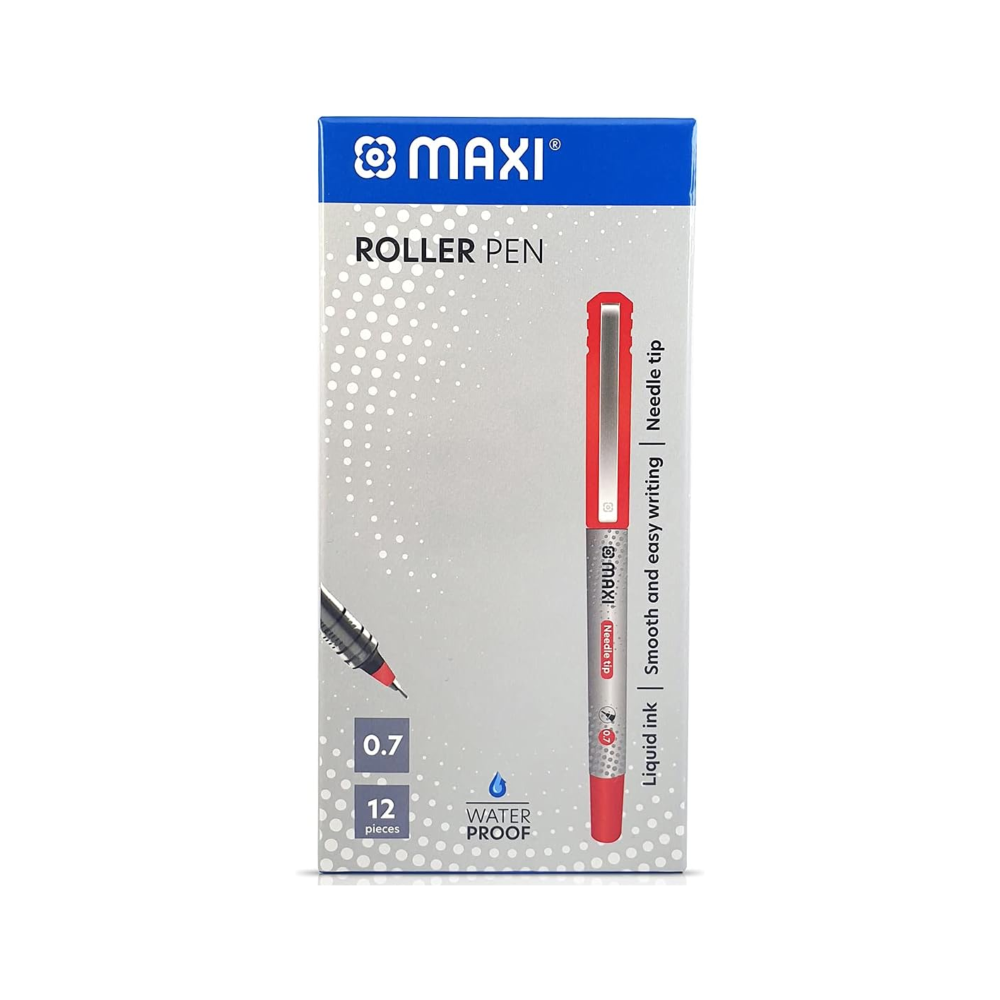 Maxi roller pen 0.7mm red ink pack of 12 in Qatar