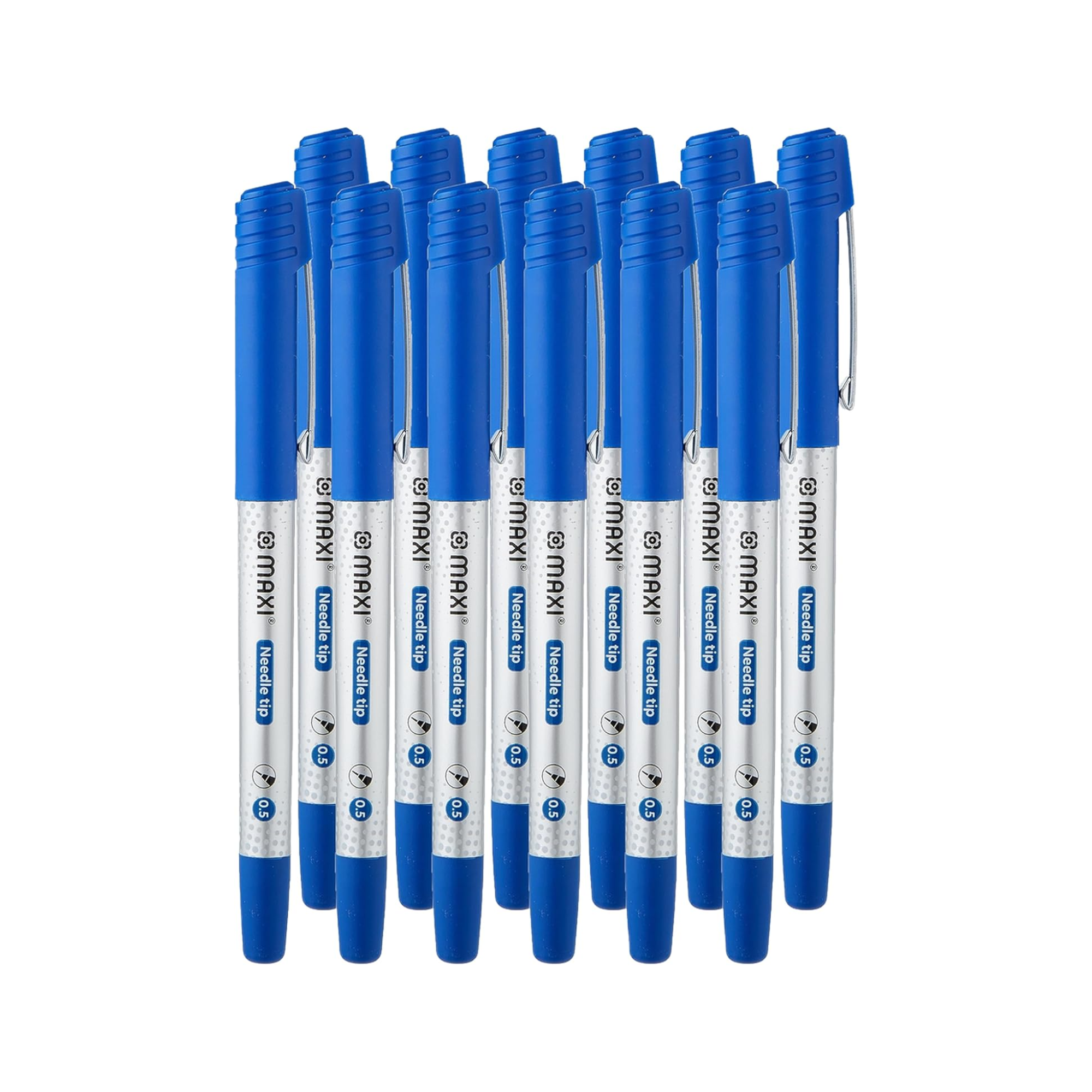 Blue roller pens with fine needle tip ideal for school and office use in Qatar