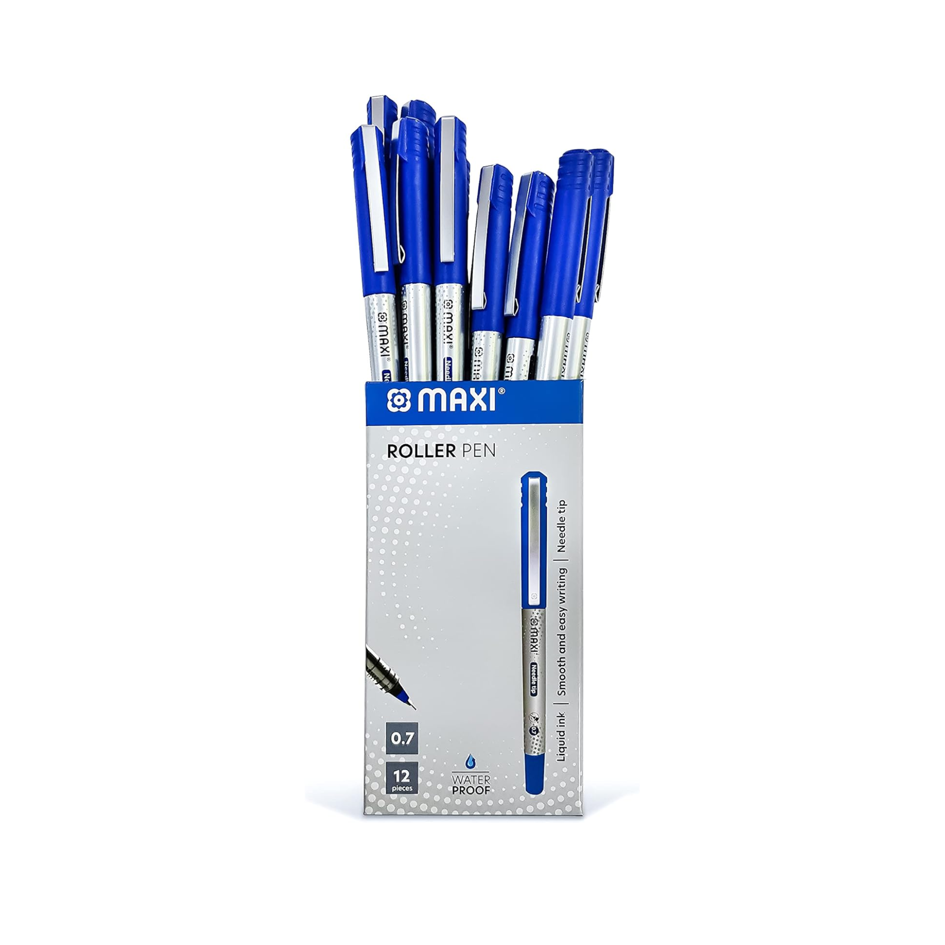 MAXI 0.7mm blue roller pen box of 12 for smooth writing in Qatar