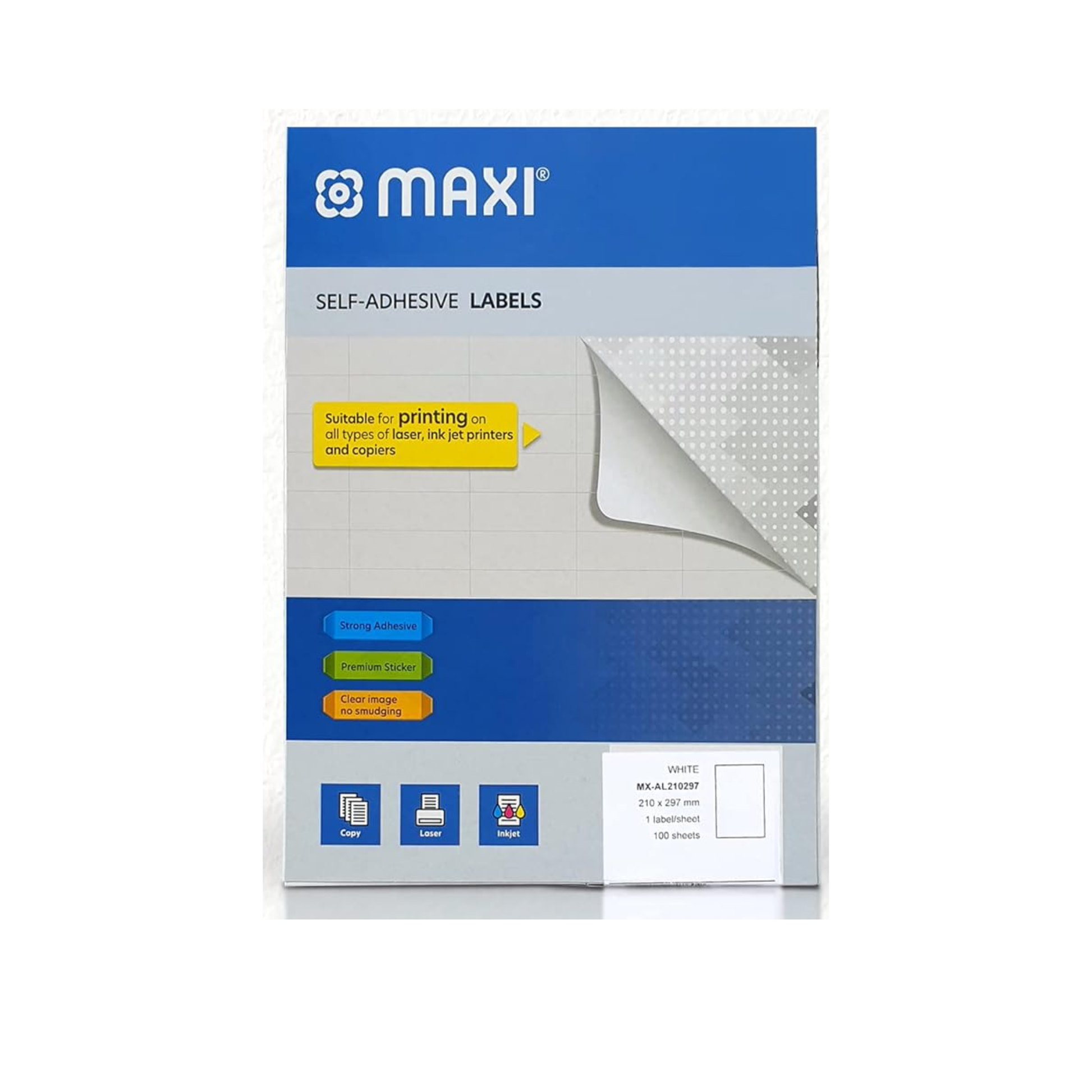 MAXI A4 self adhesive labels 210x297mm white in Qatar