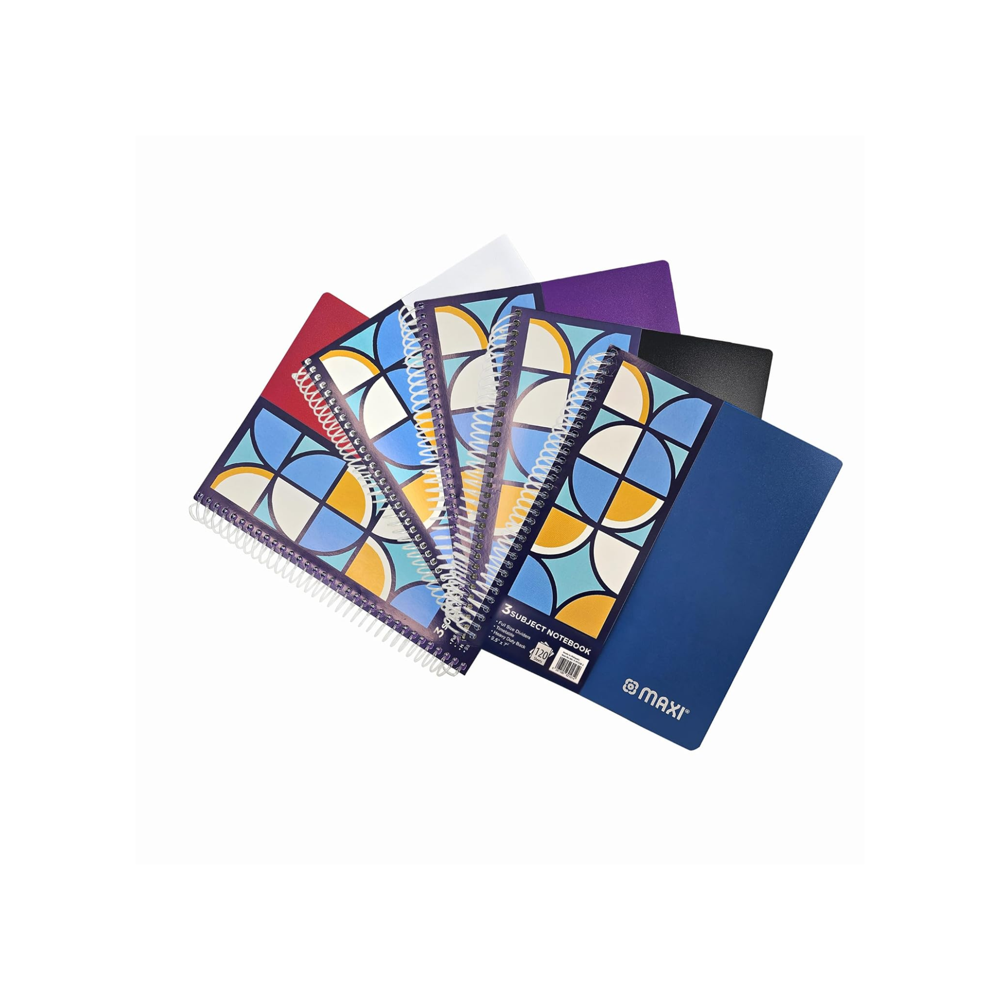 Maxi Spiral PP 3 subject notebook 120 sheets for school and office