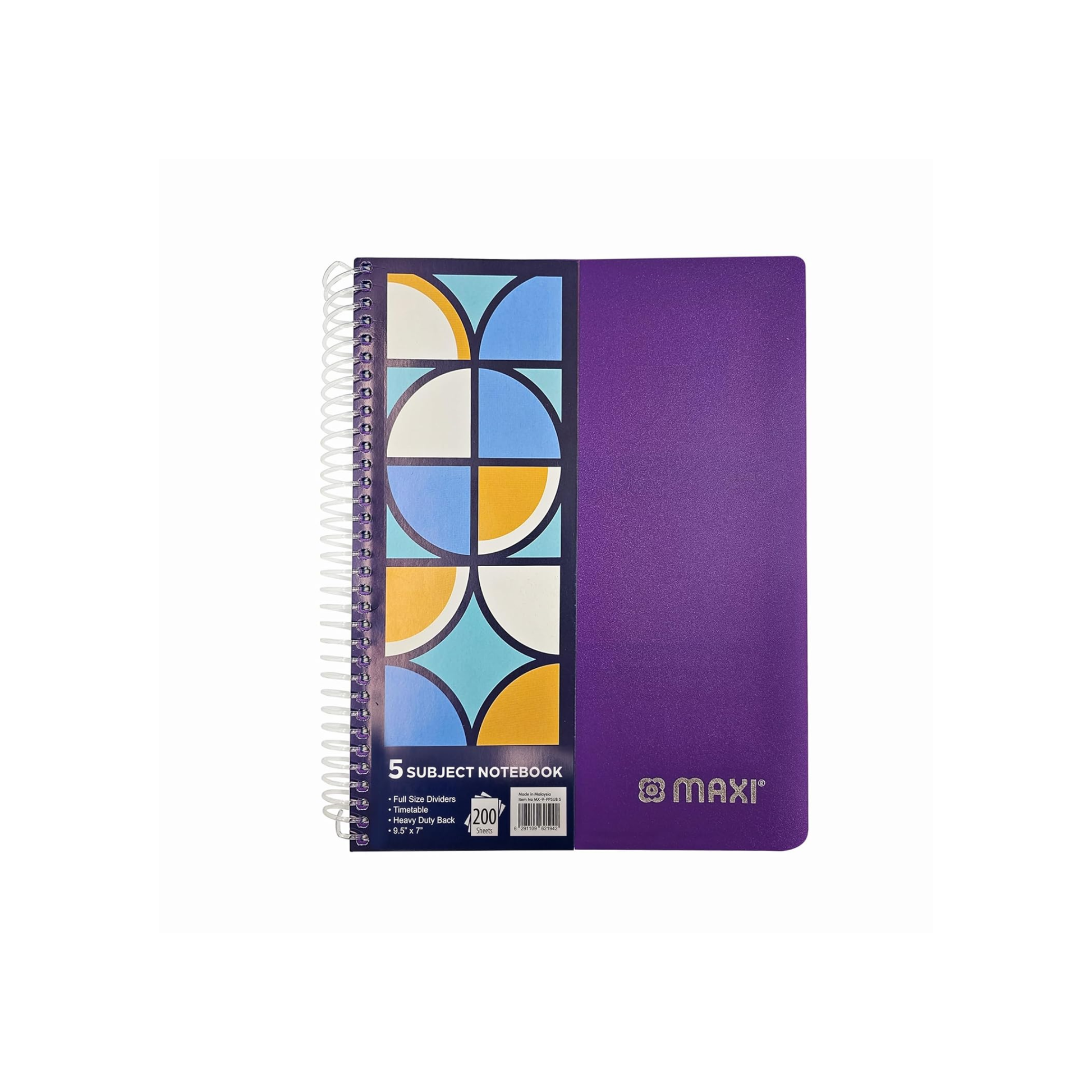 MAXI Spiral PP 5 subject notebook 200 sheets in Qatar