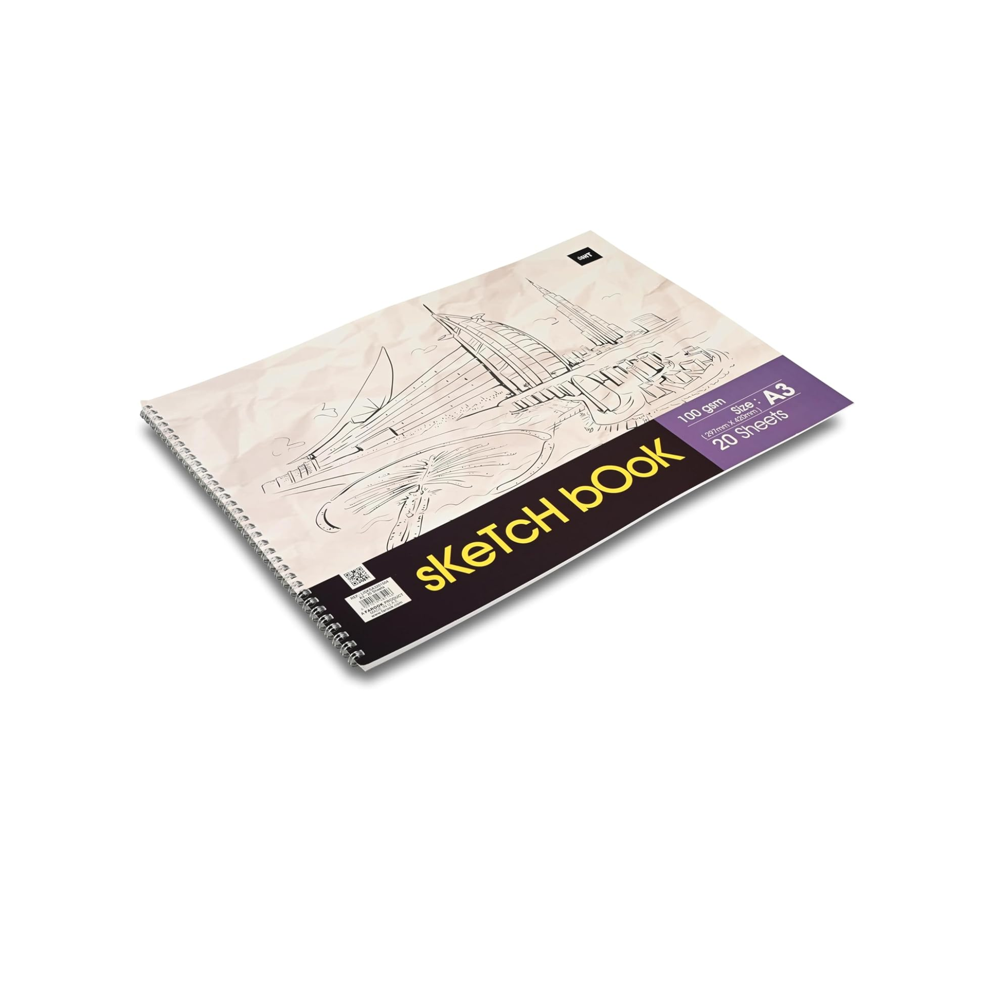 Maxi spiral sketch book A3 white paper 110 GSM