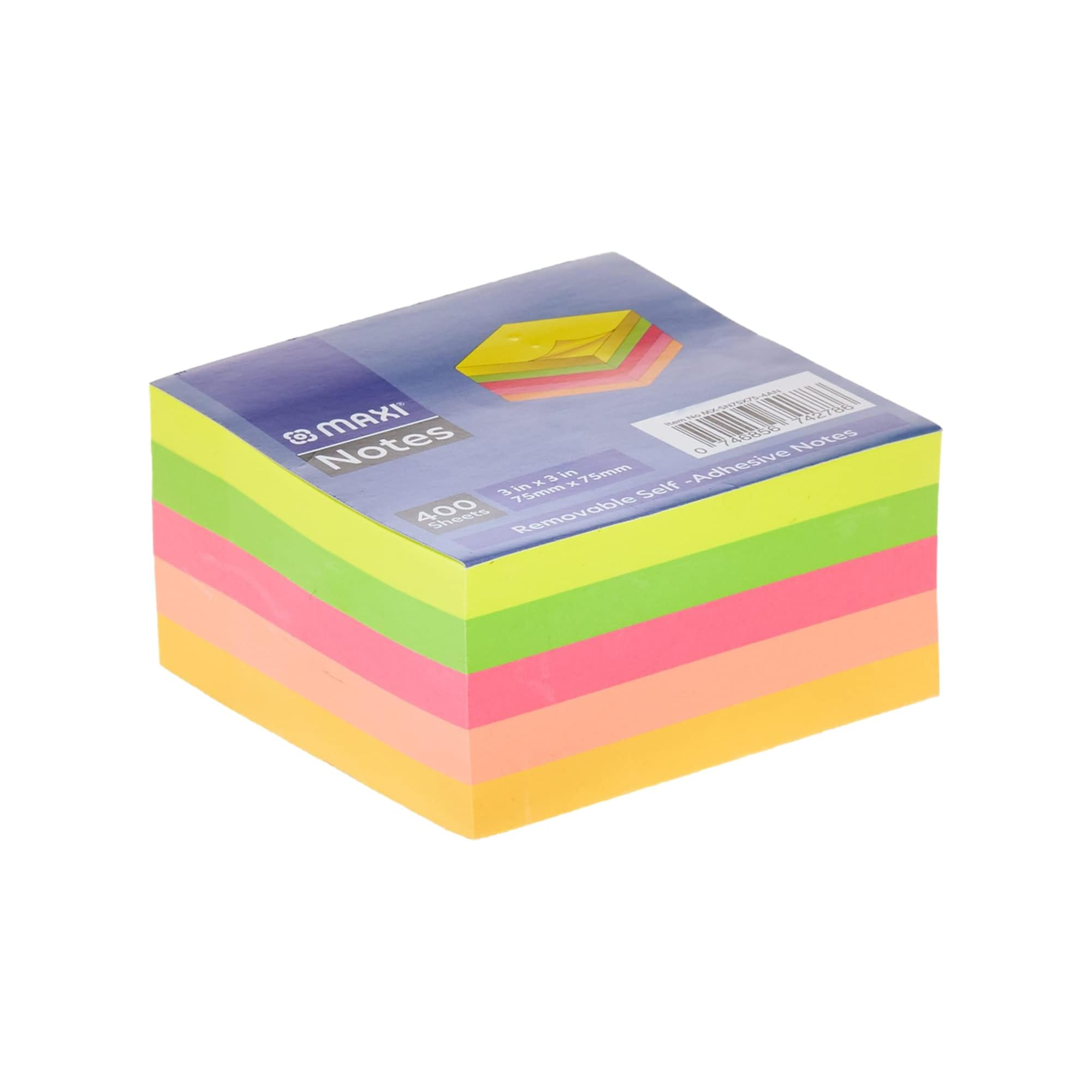 Maxi sticky notes 75x75mm neon colors 500 sheets Qatar