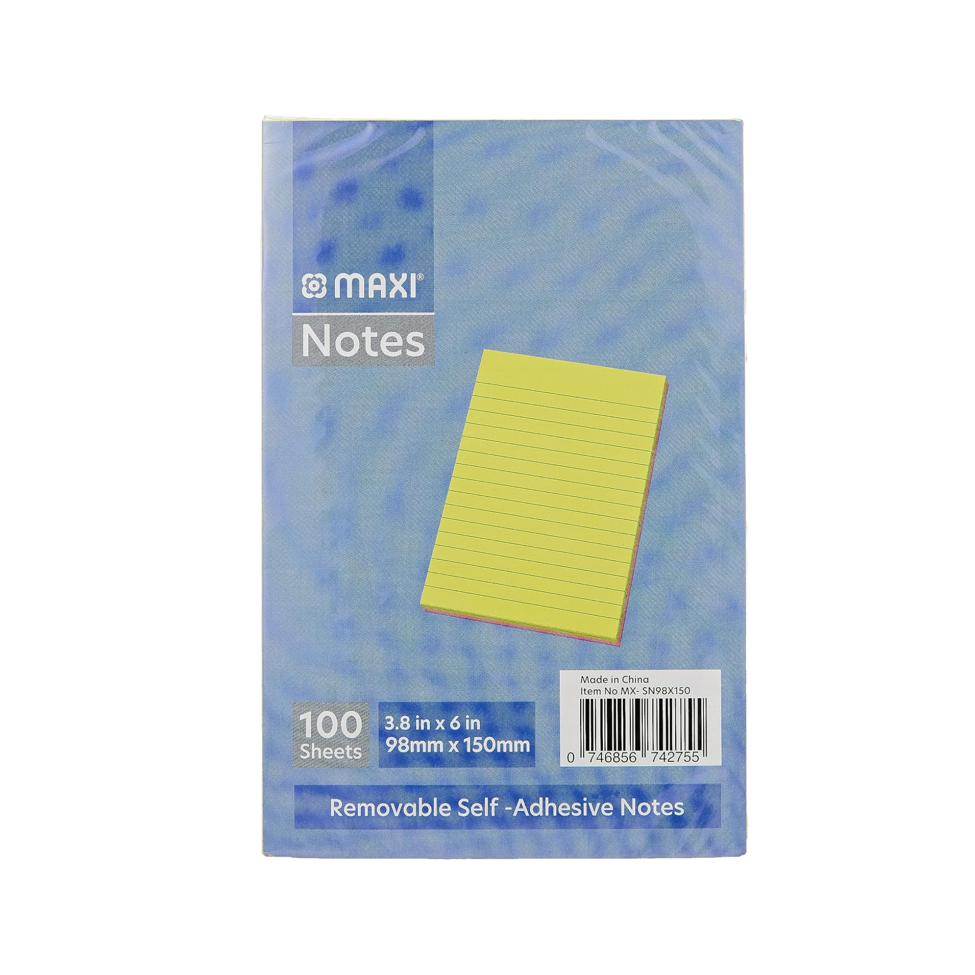 Maxi sticky notes 98x150mm ruled for office and school use in Qatar
