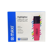 MAXI Super-Fluo pink highlighter box of 10 for school and office in Qatar