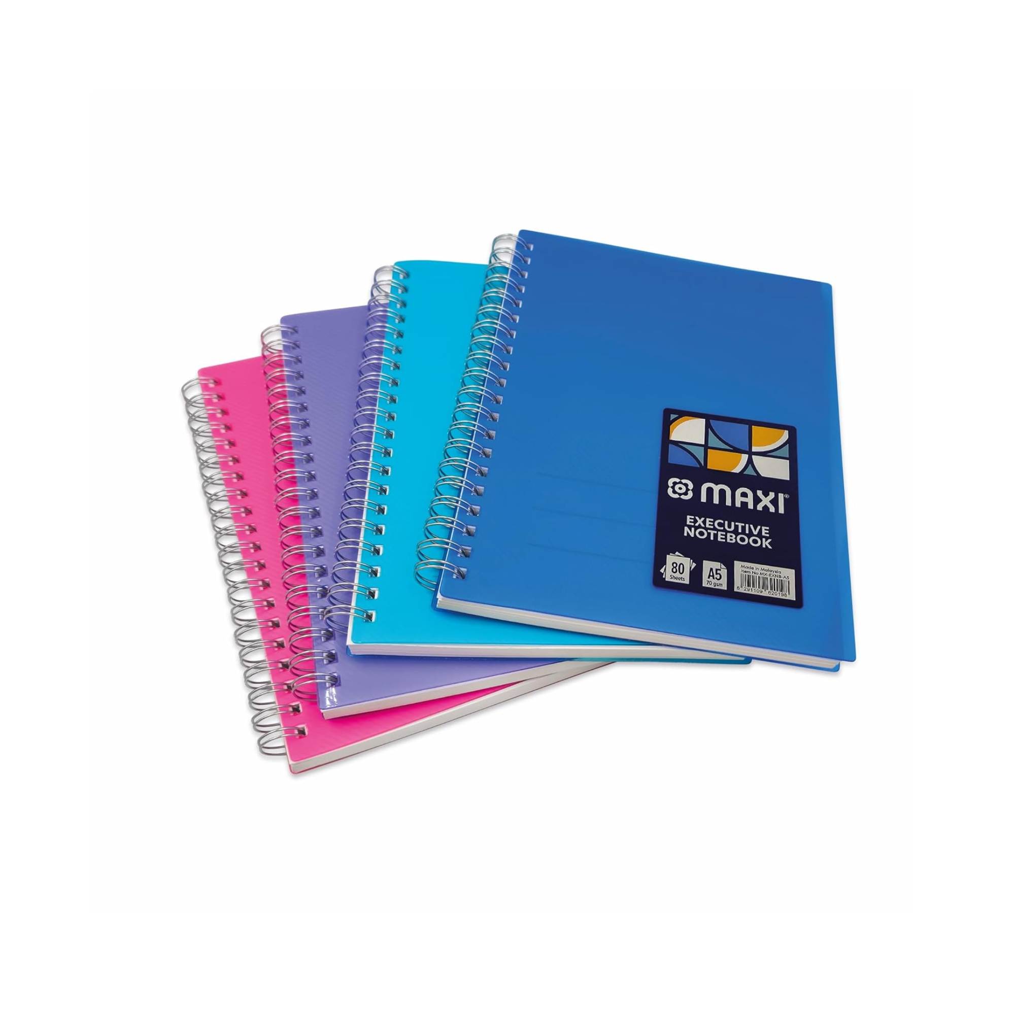 MAXI Wire-O Colored PP Notebook A5 80 Sheets in Qatar